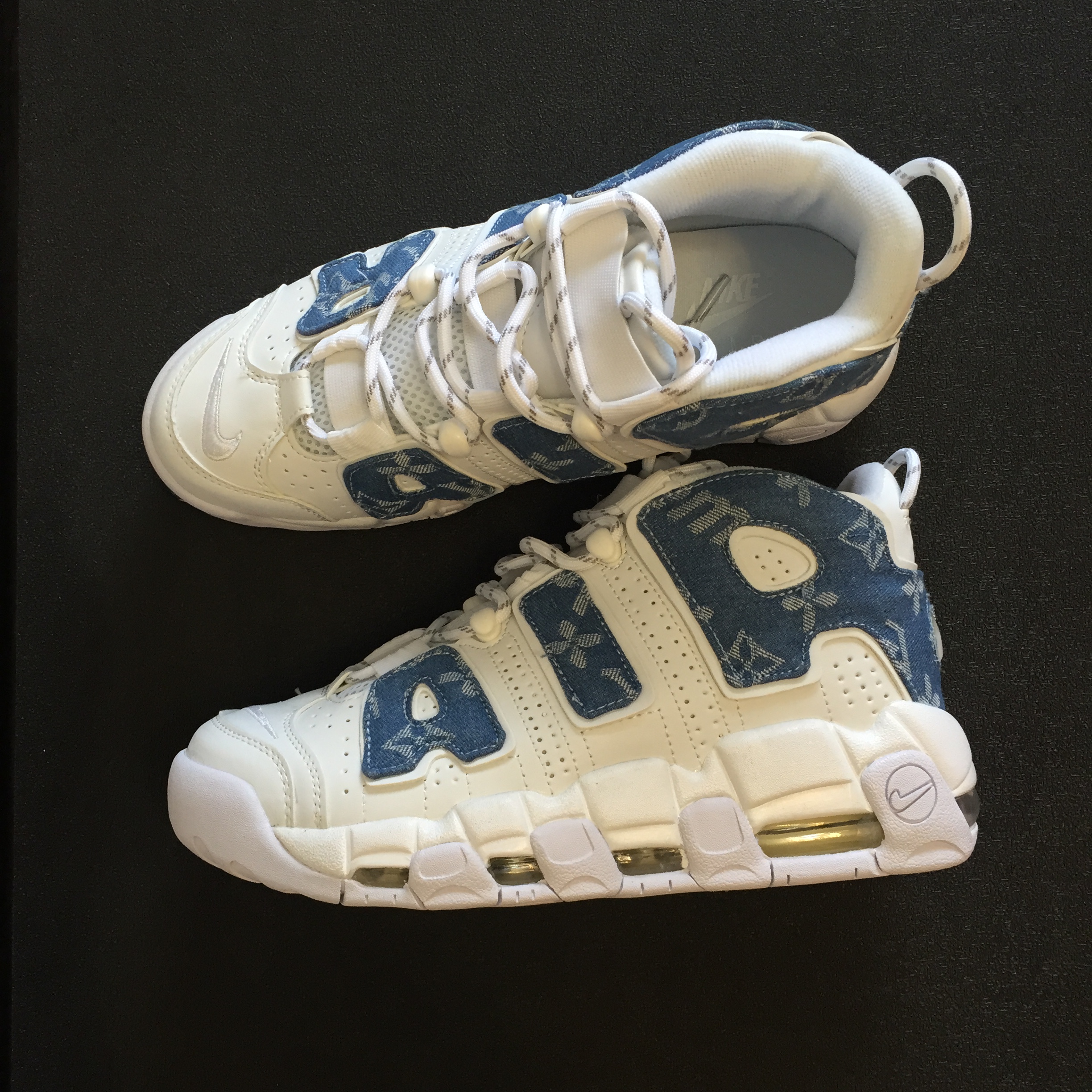 Supreme x Nike Air More Uptempo White Blue Shoes